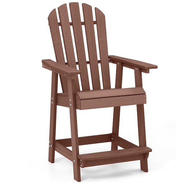 Coffee Bar Height HDPE Plastic Adirondack Chair(1-Pack)