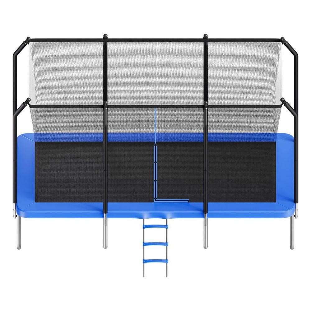 SKYSHALO Outdoor Trampoline, 8 x 14 ft. Rectangle Trampoline, ASTM Approved Recreational Trampolines with Enclosure Net