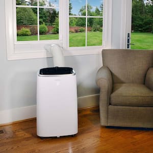 14,000 BTU (10,000 BTU DOE) Portable Air Conditioner with Dehumidifier and Mirage Display in White