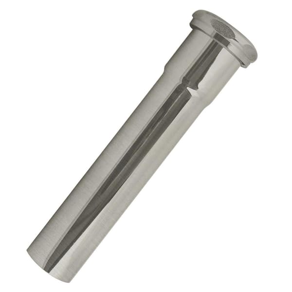 Westbrass 1-1/2 in. O.D. x 8 in. Slip Joint Extension Tube for Bathtub Drains, Satin Nickel