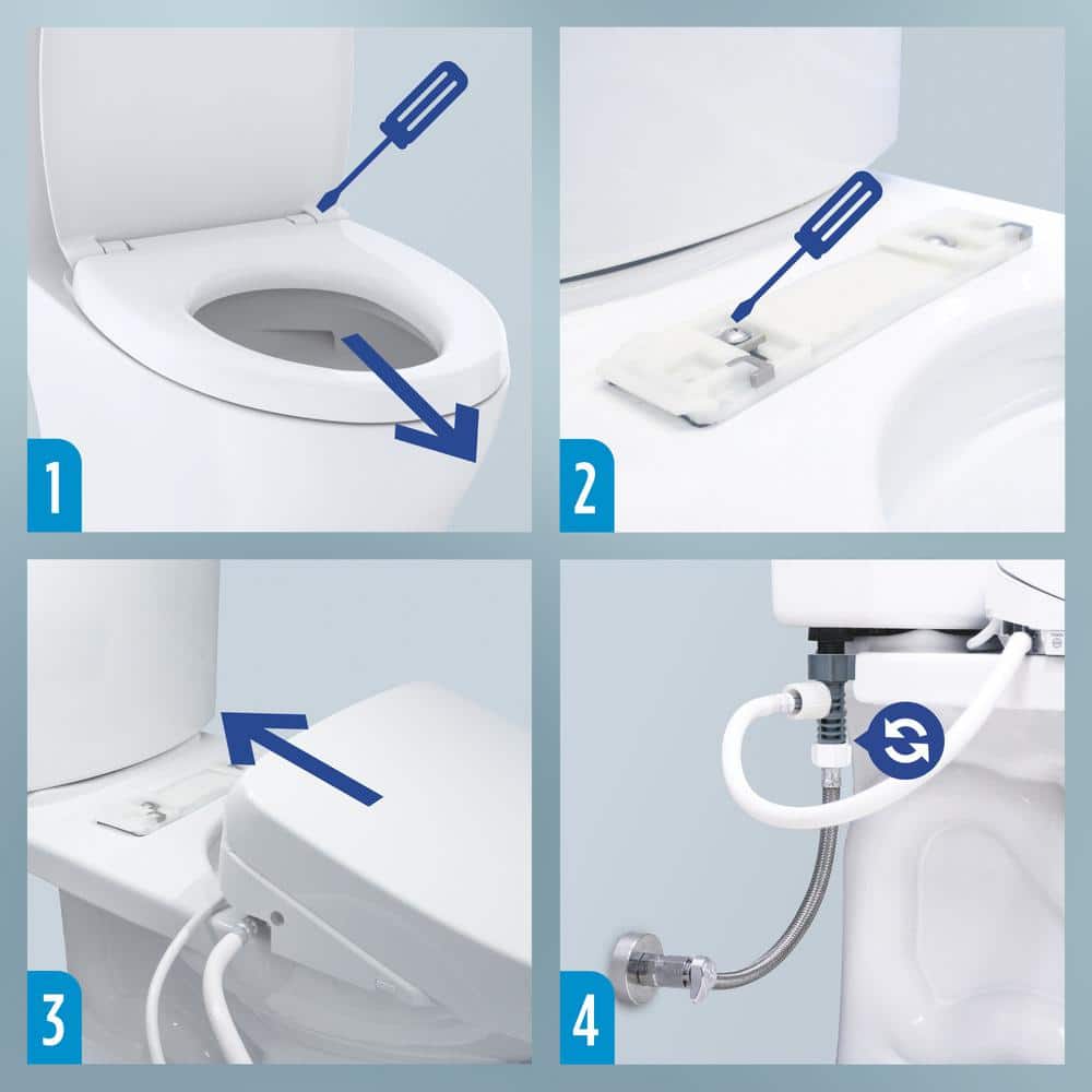 Cotton White Heated Electronic Bidet Toilet Seat with SoftClose Lid