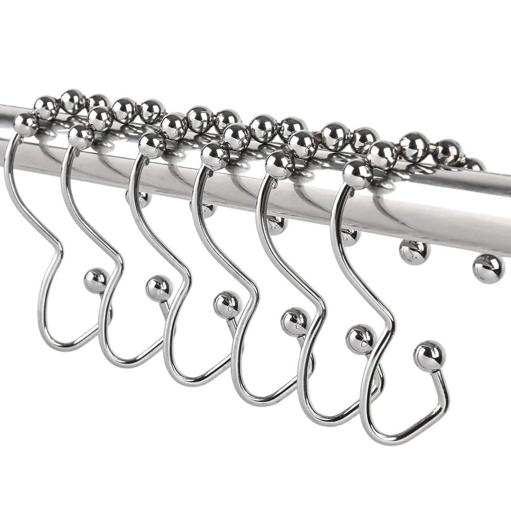 Chrome Electroplated Iron Shower Curtain Rings 12-Pack Rustproof Hooks for Curtain Rods up to 1.5 in. price history on PriceWatchPro