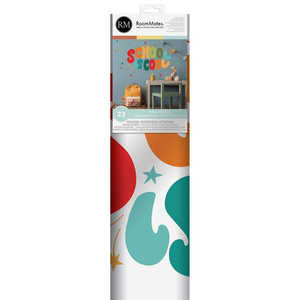 School is Cool Multicolor Peel and Stick Wall Decals