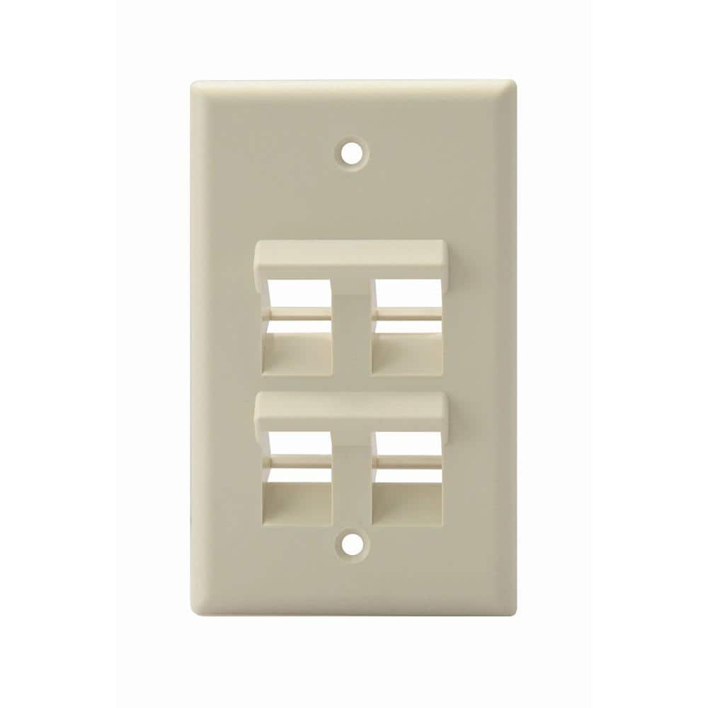 Leviton White 1Gang Audio/Video Wall Plate (1Pack) 410814IP The