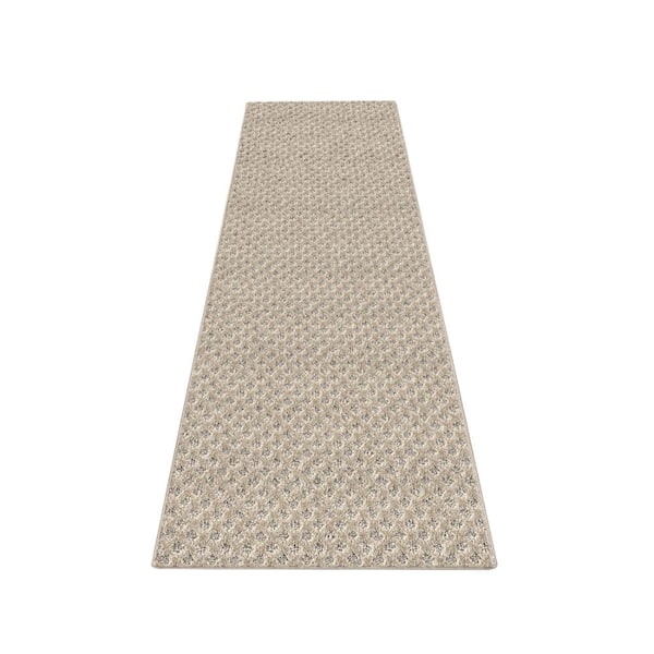 Cream Gray 2 Ft.x 6 Ft.Runner Rug Mini Diamond Trellis Self Adhesive Non Slip Mat For Hallway Entryway Kitchen Multi-Use