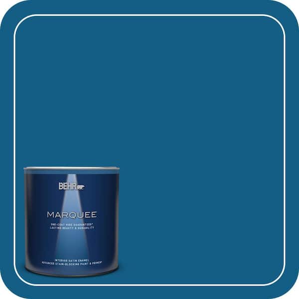 BEHR MARQUEE 1 qt. #S-H-550 Sapphire Sparkle Satin Enamel Interior Paint & Primer