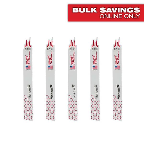 9 in. 10 TPI TORCH Thick Metal Cutting SAWZALL Reciprocating Saw Blades (5-Pack)