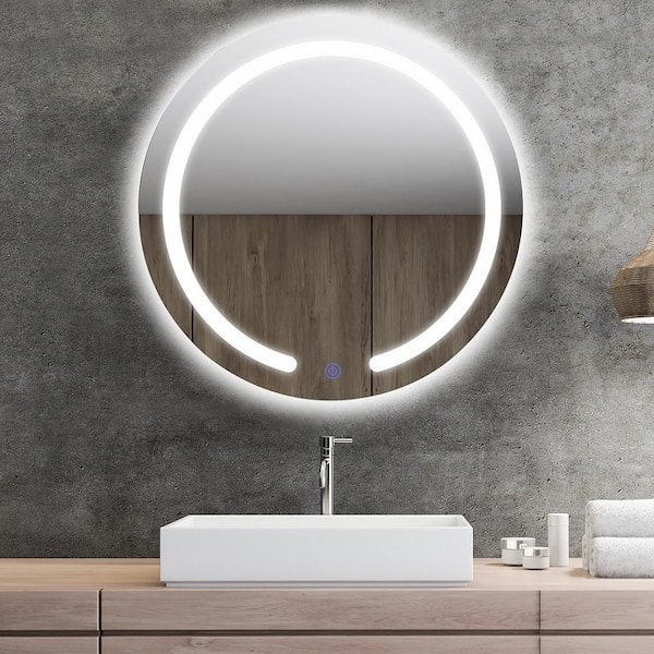 Costway 20 In W X H Frameless, Round Vanity Mirror With Lights Uk