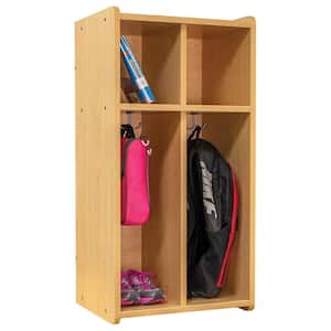 4-Compartment Kids Locker with Cubbies (Maple), Classroom Furniture, Ready-To-Assemble, 19 in. W x 15 in. D x 37.5 in. H