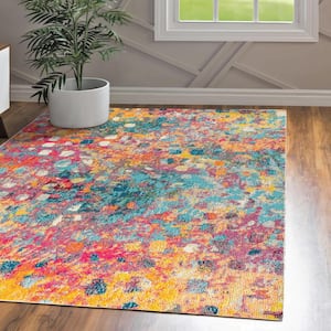 Contemporary Pop Modern Abstract Multi/Yellow 4 ft. x 6 ft. Area Rug