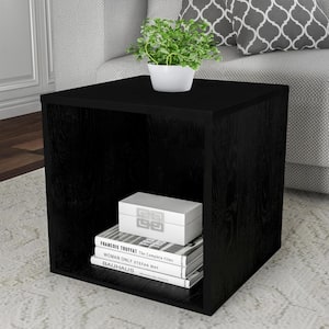 Black Open Front Modular Cube End Table