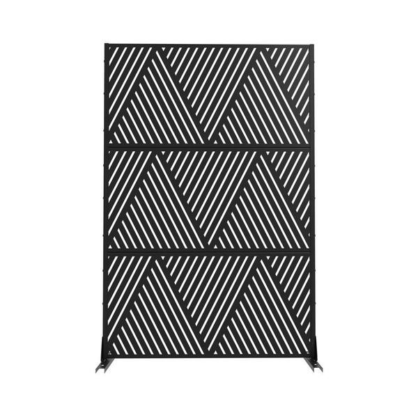 72 in. x 47 in. Outdoor Purple Metal Privacy Screen Garden Fence in Arrowhead Pattern