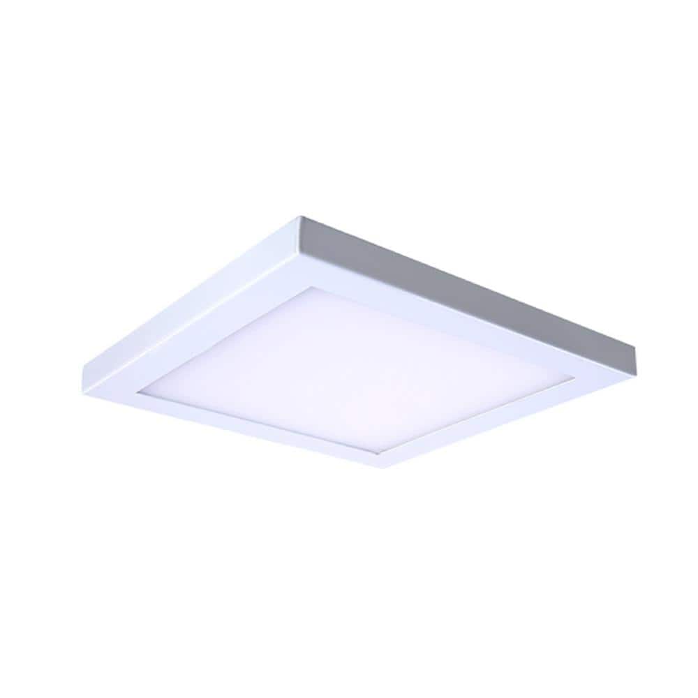 Square Slim Disk Length 10 in. White Square Fixture 3000K Warm White New Co