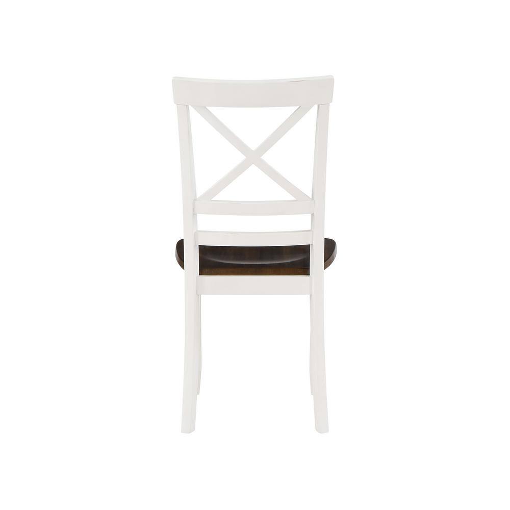 Rustic Brown and White Solid Wood 5-Piece Dining Set