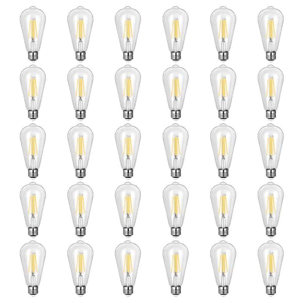 60-Watt Equivalent ST64 Dimmable Edison LED Light Bulb 2700K Warm White (18-Pack)