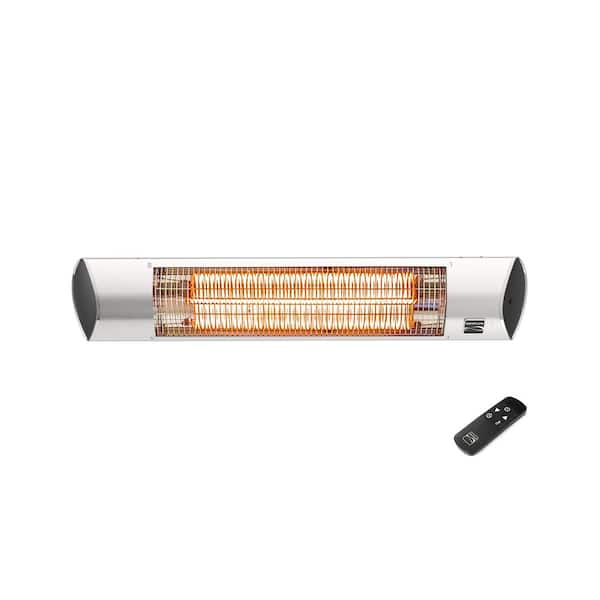 1500-Watt Indoor/Outdoor Carbon Infrared Wall-Mounted Electric Patio Heater, Silver