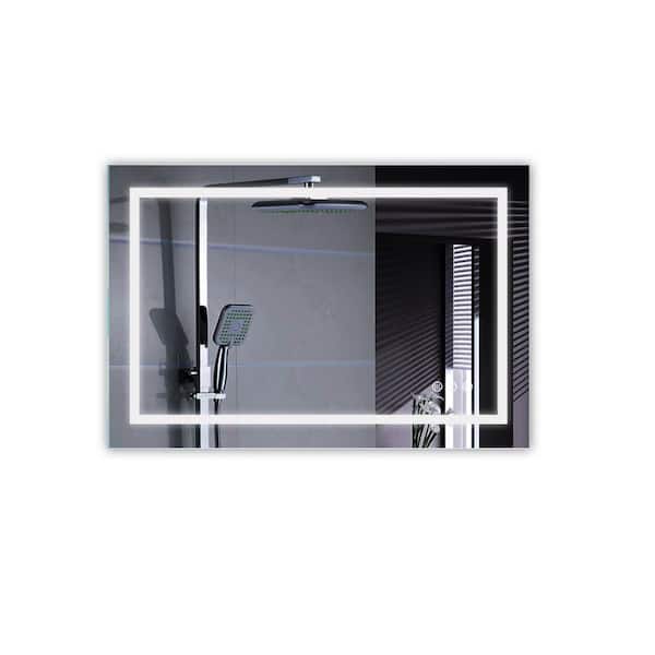 taholi 36 in. W x 24 in. H x 1.5 in. H Rectangular Frameless Wall Mounted LED Bathroom Vanity Mirror in White