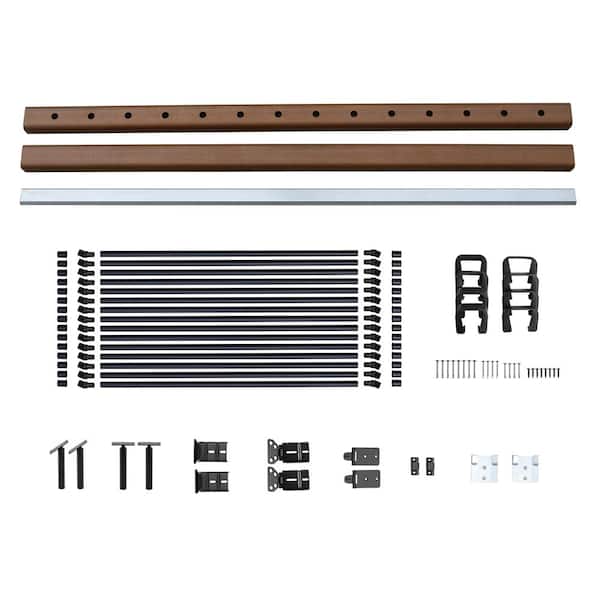 NewTechWood Ultrashield Hemispheres 36 in. x 3 in. x 6 ft. Brazilian Ipe Composite Railing Kit