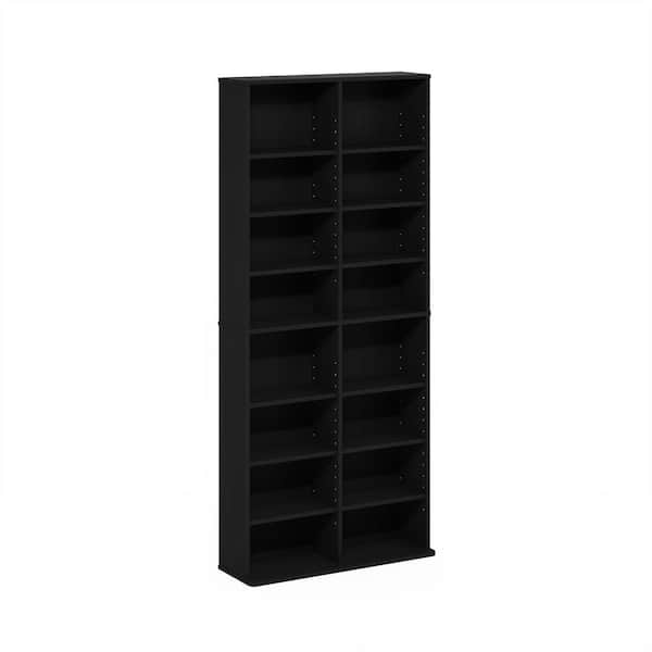 Furinno JAYA Americano 16-Shelf Multimedia Media Storage Tower Rack with Adjustable Shelves