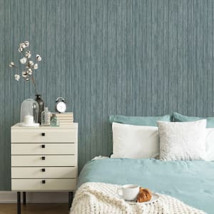 Grasscloth Chambray Peel and Stick Wallpaper (Covers 56 Sq. Ft.)