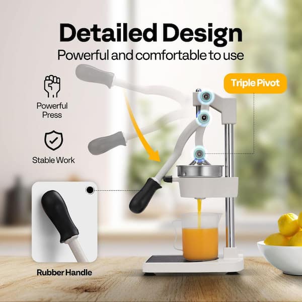 Stainless Steel White Manual Hand Press Orange Juicer Machine