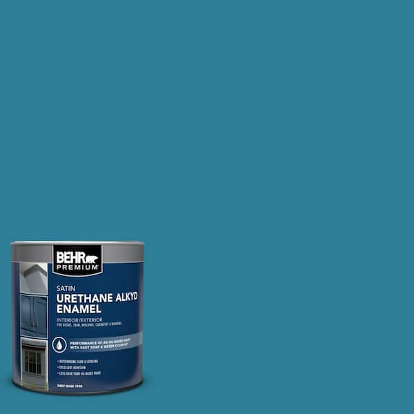1 qt. #M480-6 Valley of Glaciers Satin Enamel Urethane Alkyd Interior/Exterior Paint
