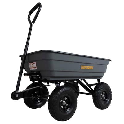 Rubbermaid Commercial Products 8.75 Cu.ft. Big Wheel Plastic Yard Cart  FG564200BLA - The Home Depot