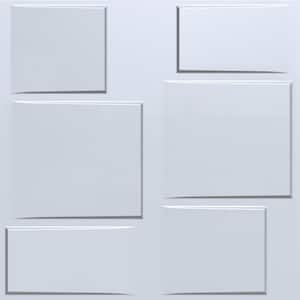 Porto 0.008 in. x 19.68 in. x 19.68 in. White Polystyrene 3D Decorative Wall Paneling - 32.29 sq. ft. (12 Panels)