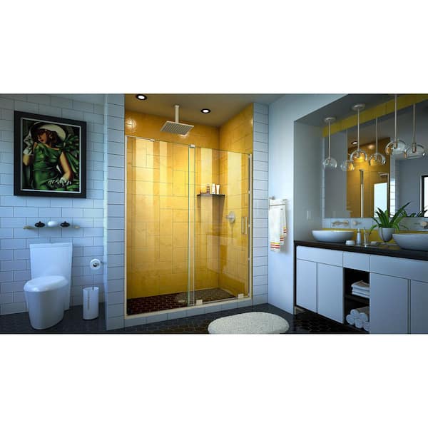 Mirage-Z 50-54 in. W x 72 in. H Frameless Sliding Shower Door in Brushed Nickel