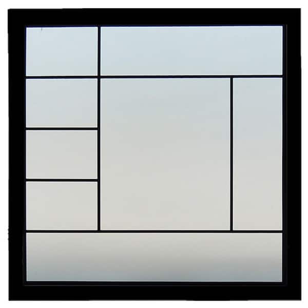 47.5 in. x 47.5 in. Metro Decorative Glass Black Vinyl Frame Replacement Picture Window