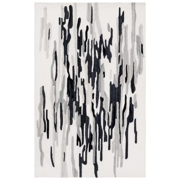 SAFAVIEH Rodeo Drive Ivory/Black 5 ft. x 8 ft. Abstract Area Rug