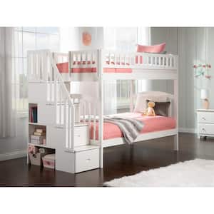 Westbrook White Twin Over Twin Staircase Bunk