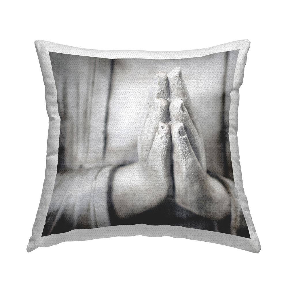 Zen Statue Praying Hands Grey Square Outdoor Throw Pillow price history on PriceWatchPro