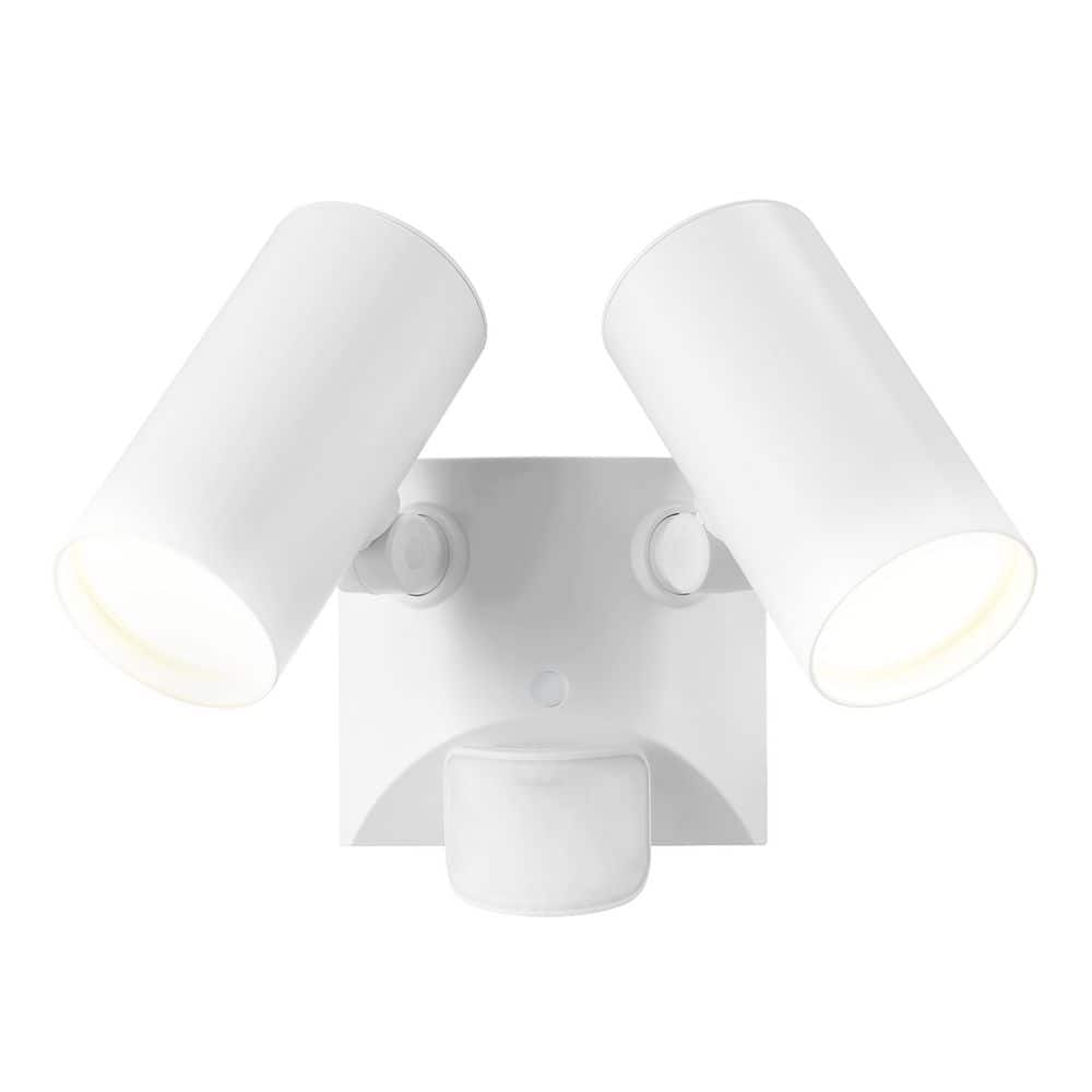 Globe Electric 180-Degree 22W Twin Head White Wired Motion