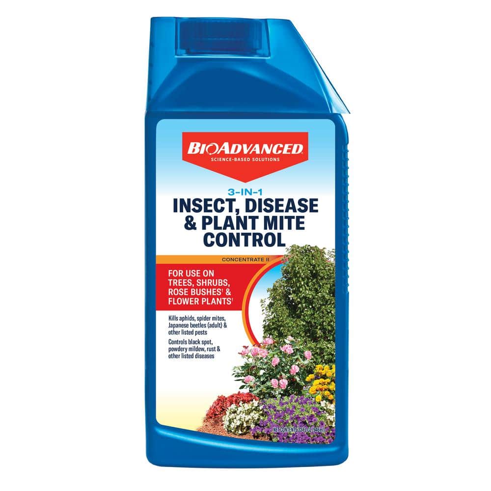 BIOADVANCED 32 Oz. Concentrate 3-in-1 Insect Killer, Disease And Mite ...