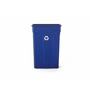 23 Gal. Plastic Household Blue Slim Recycle Trash Can