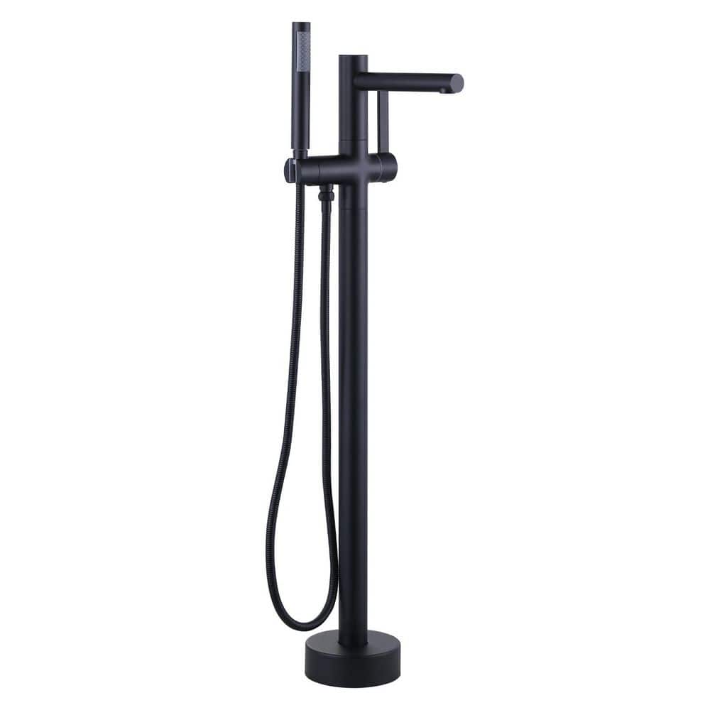 Single Handle Freestanding Tub Faucet with Hand Shower in Matte Black price history on PriceWatchPro