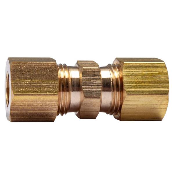 LTWFITTING 5/16 in. O.D. Brass Compression Coupling Fitting (10-Pack ...