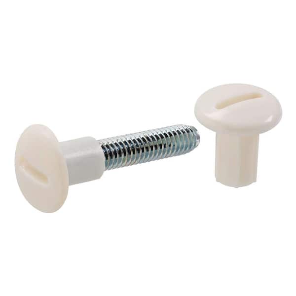 Everbilt 6 mm x 30 mm Zinc-Plated Connecting Screw with White Plastic Slotted Caps