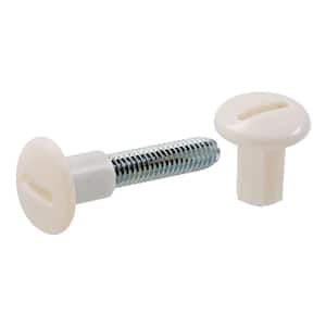 6 mm x 30 mm Zinc-Plated Connecting Screw with White Plastic Slotted Caps