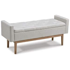 Briarson Beige/Brown 50 in. Bedroom Bench Without Back with Hinged Seat and Storage