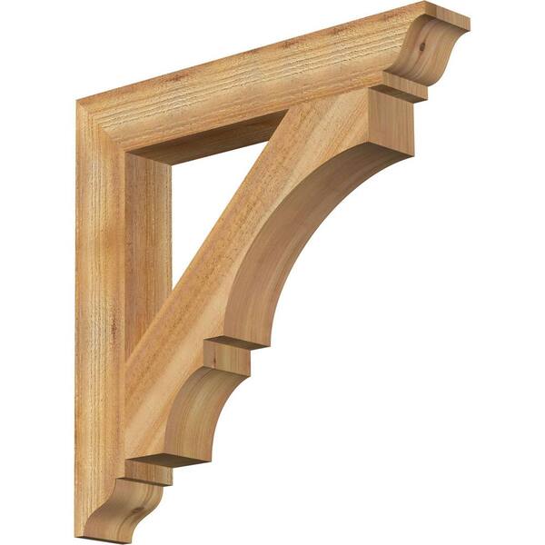 Ekena Millwork 4 in. x 26 in. x 26 in. Western Red Cedar Balboa Traditional Rough Sawn Bracket