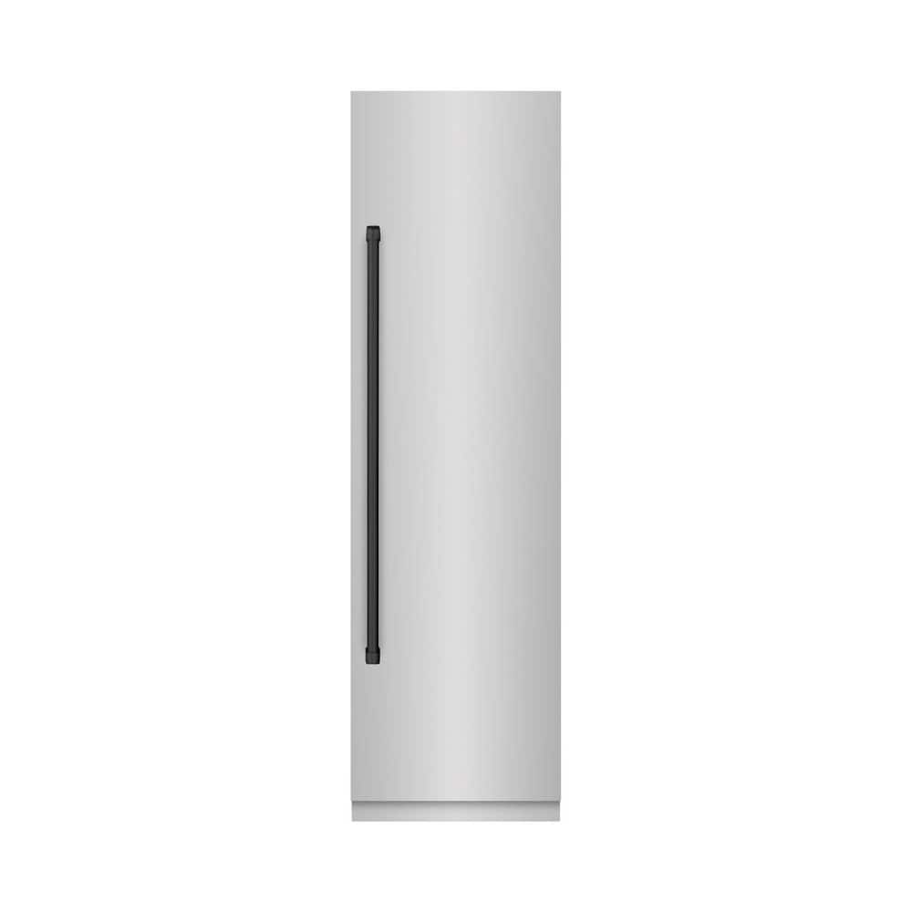 24 in. 12.5 cu. ft. Freezerless Column Refrigerator in Stainless Steel with Graphite Gray Interior & Matte Black Accents