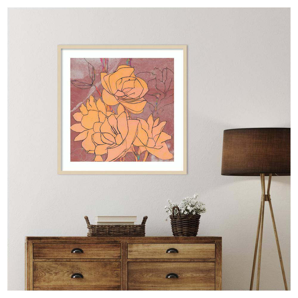 Elena Ray Abstract Pale Roses Framed Giclee Print in Svelte Natural