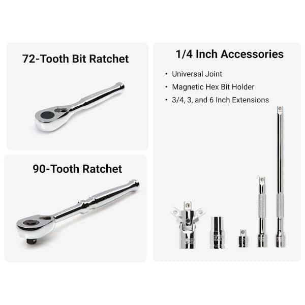 TEKTON 1/4 Inch Drive 12-Point Small Engine Shallow Socket, Bit