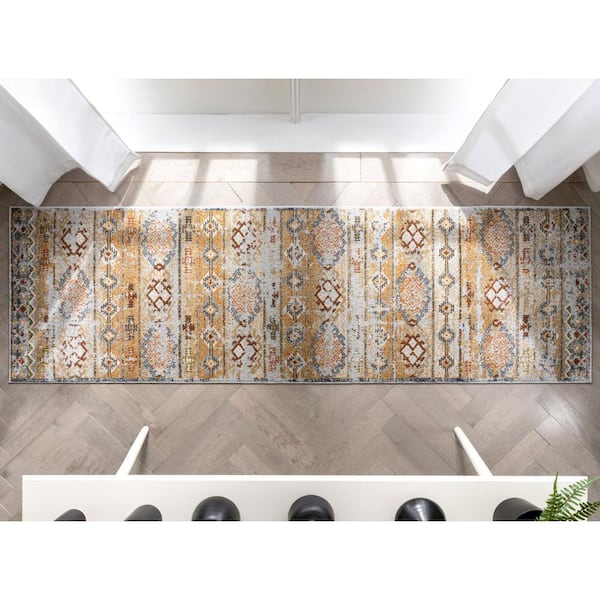 Omaha Vintage Alu Cream Modern Tribal 2 ft. 3 in. x 7 ft. 3 in. Runner Rug