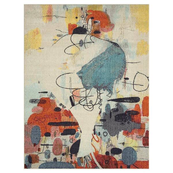 Colorwrks Multi-Colored 7 ft. x 9 ft. Abstract Area Rug