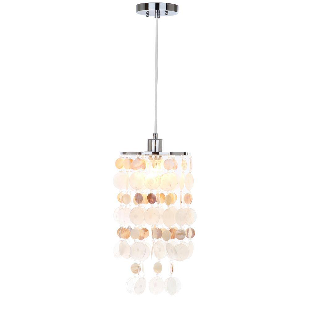 Modern Capiz Shell Chrome Pendant Chandelier Light