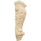 4 in. x 7 in. x 20 in. Unfinished Wood Maple Large Farmingdale Acanthus Pilaster Corbel