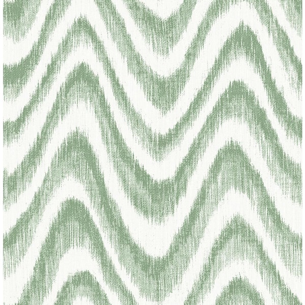 A-Street Prints Bargello Green Faux Grasscloth Wave Strippable Wallpaper (Covers 56.4 sq. ft.)